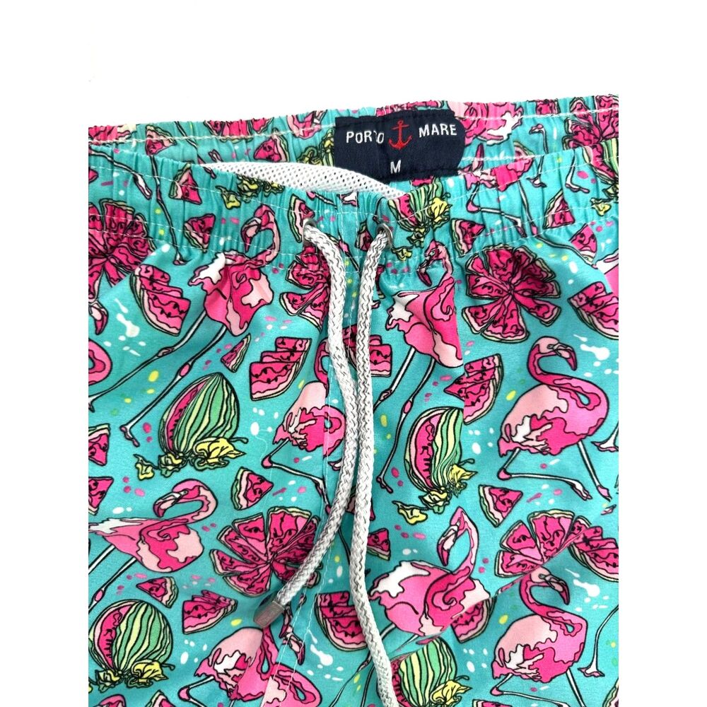 Porto Mare neon flamingo swim trunks - Picture 3 of 8